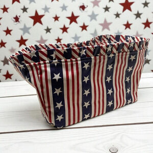 Vintage NEW Longaberger Stars & Stripes Basket Liner Only 8" x 5" USA Flag